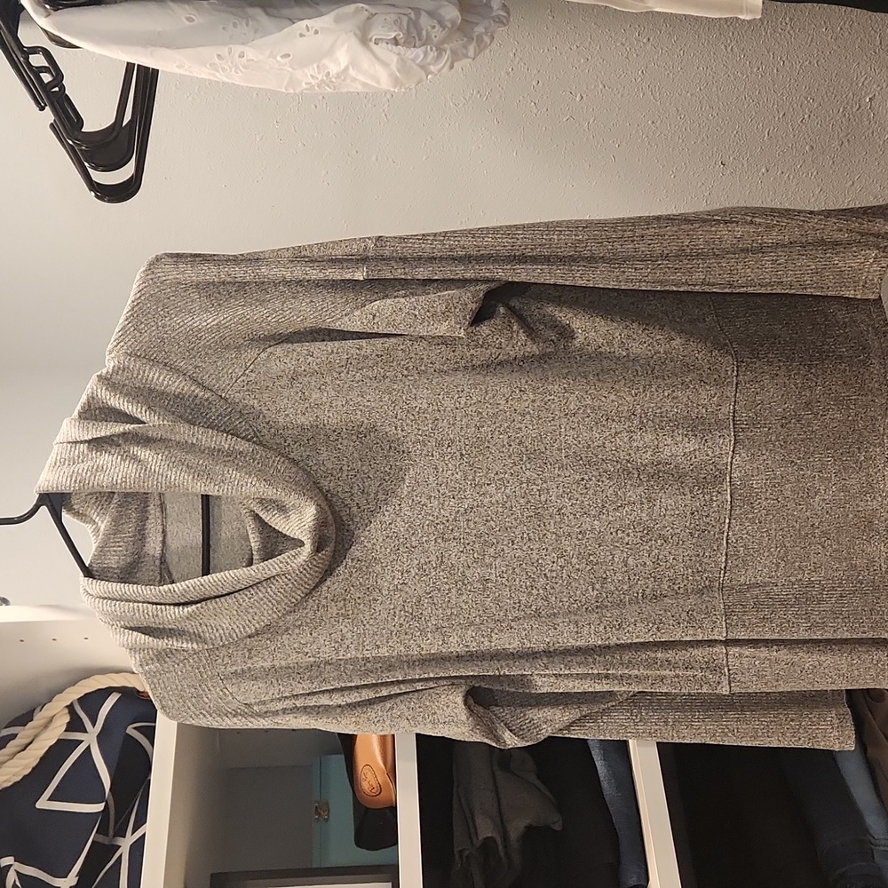 Gray turtleneck sweater